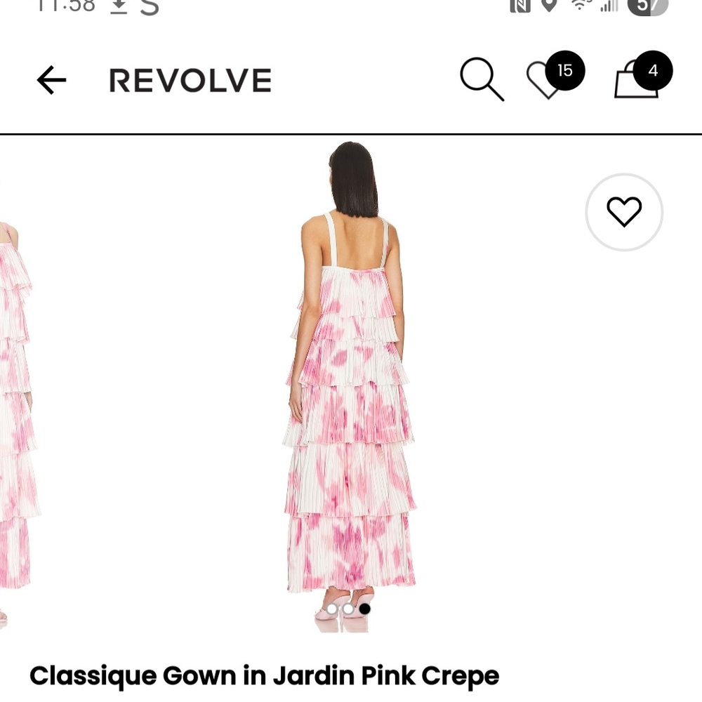 REVOLVE Jardin Pink and White Tiered Gown